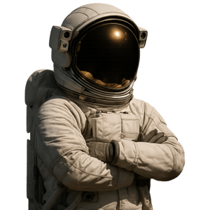 Astronaut arms crossed_side view Astronaut arms crossed_side view